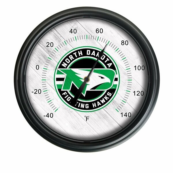 University of North Dakota Indoor/Outdoor LED Thermometer, Holland Bar Stool Co, Mfr#: ODThrm14BK-08NorDak